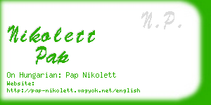 nikolett pap business card